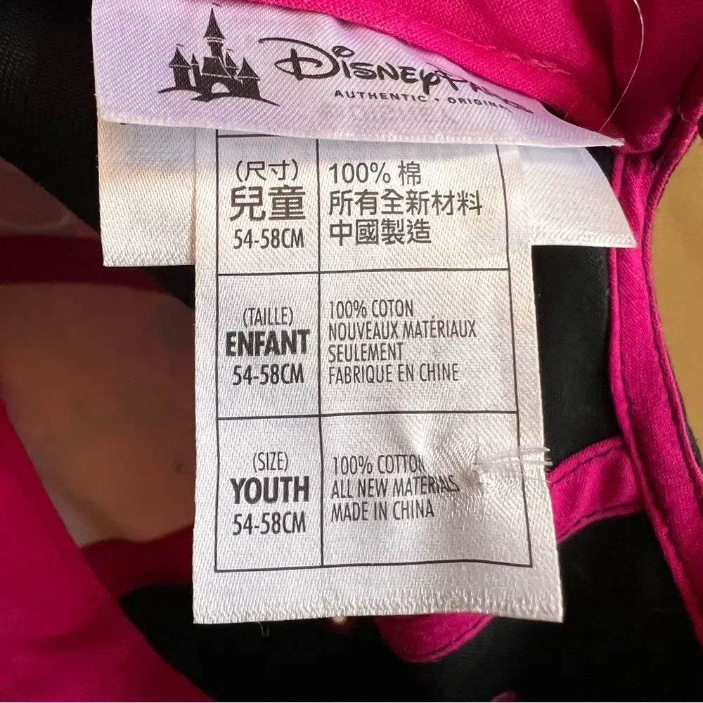 Disney Parks Bling Mickey Mouse Hat Hot Pink Black Youth Adjustable Lightweight